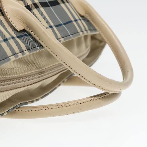 BURBERRY Nova Check Black label Hand Bag Nylon Blue Auth mr478 - Picture 7 of 16